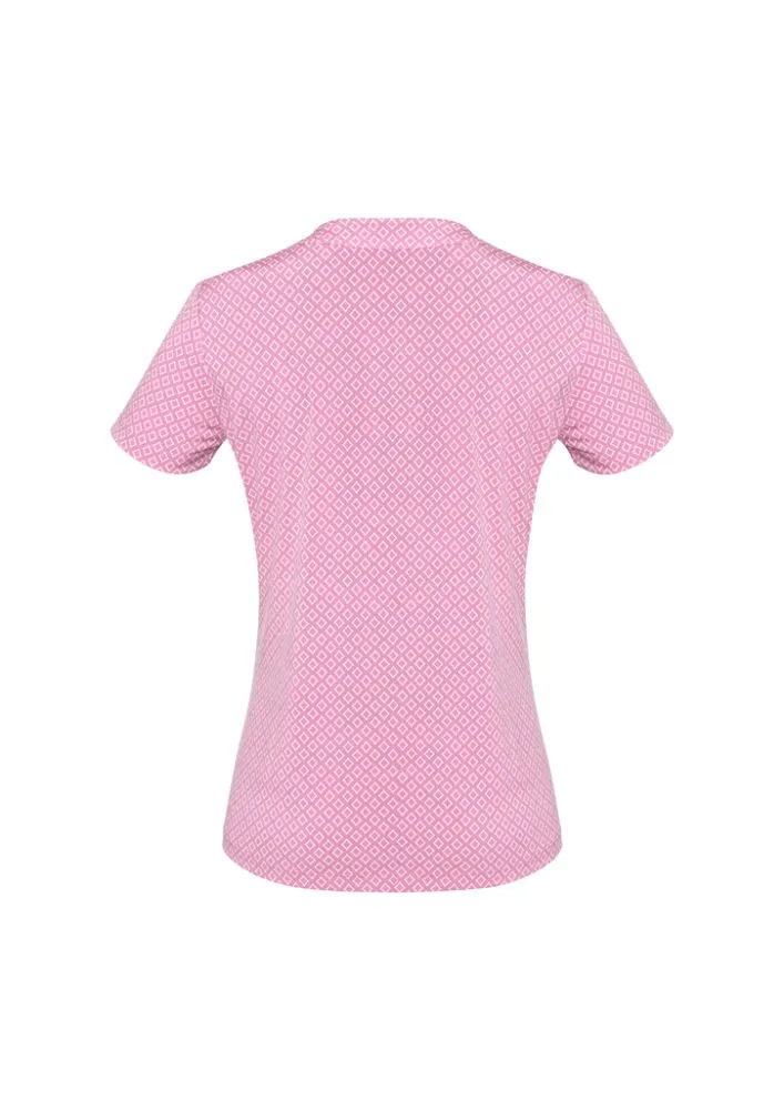 Advatex Ladies Ella Diamond Pleat Knit Top - Melon - 24 - Biz Collection
