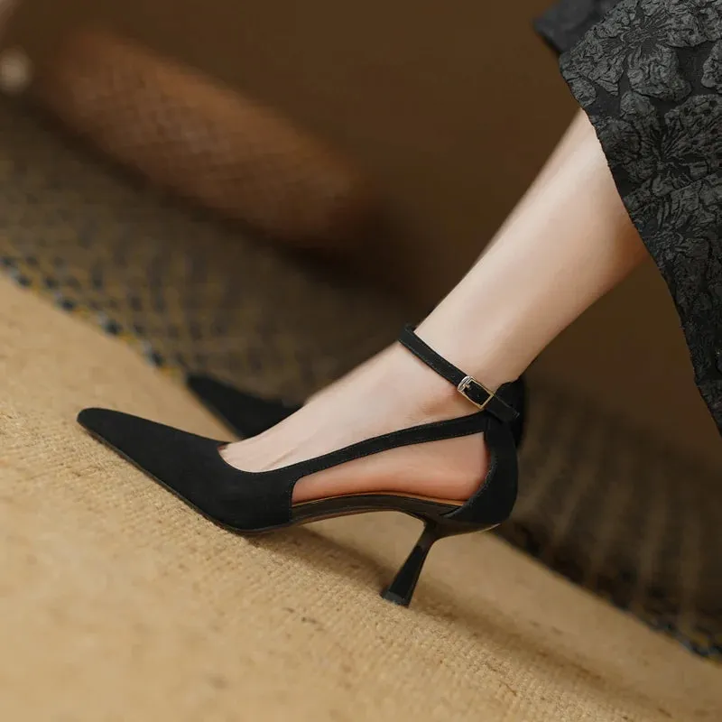 Ankle Strap Sandals Thin High Heels