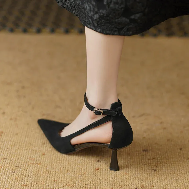 Ankle Strap Sandals Thin High Heels