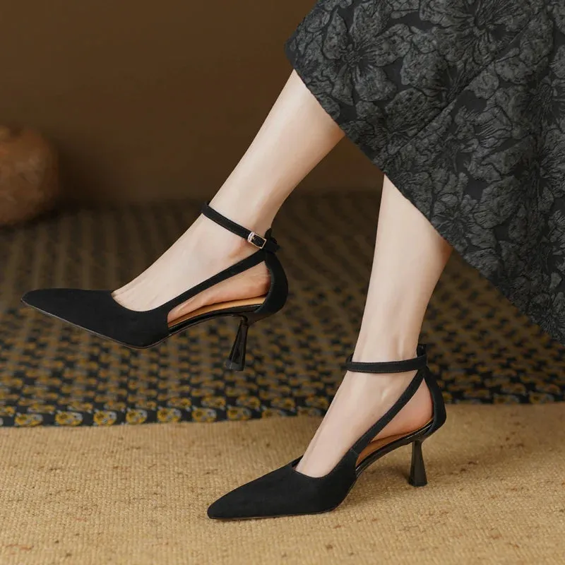 Ankle Strap Sandals Thin High Heels