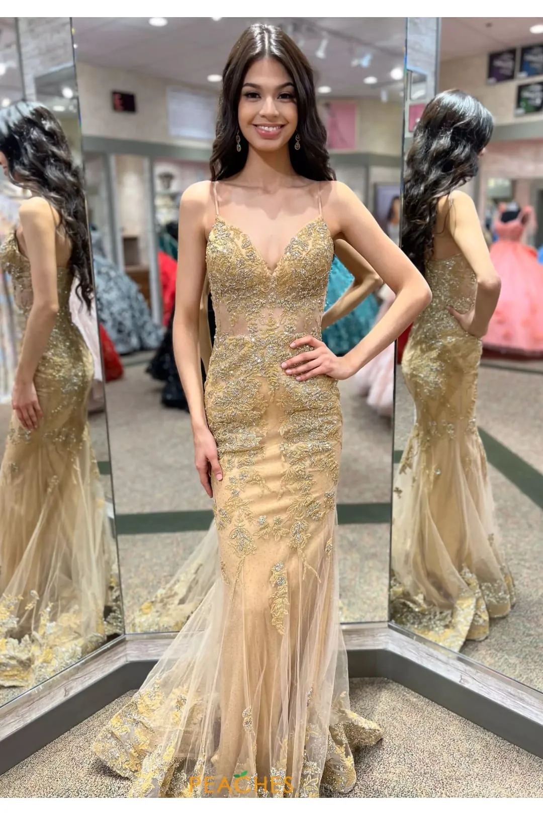 Applique Fitted Sleeveless Gown by Jovani 37595