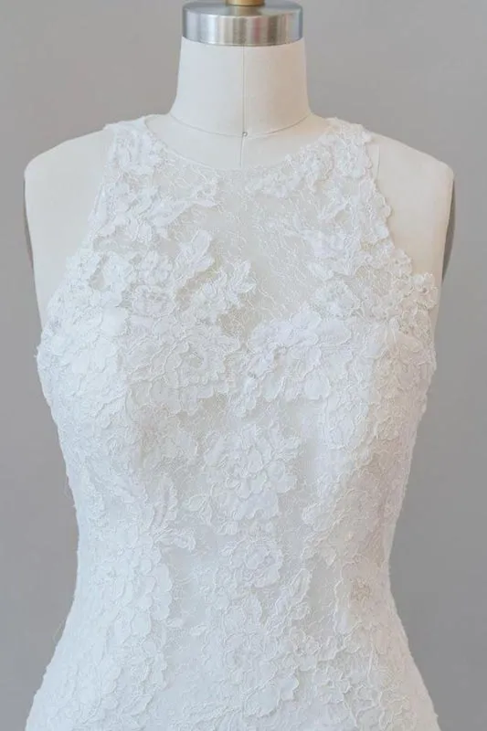 Awesome Illusion Lace Mermaid Elegant Wedding Dresses