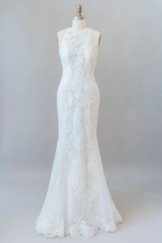 Awesome Illusion Lace Mermaid Elegant Wedding Dresses