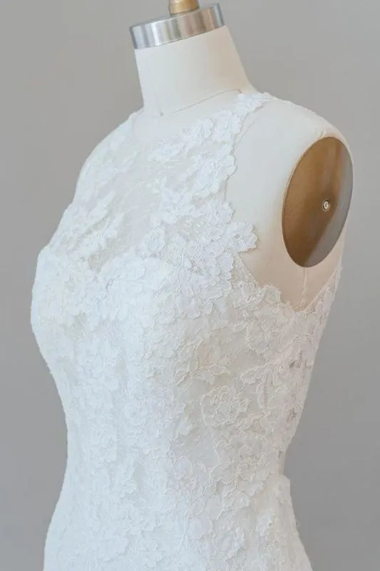 Awesome Illusion Lace Mermaid Elegant Wedding Dresses
