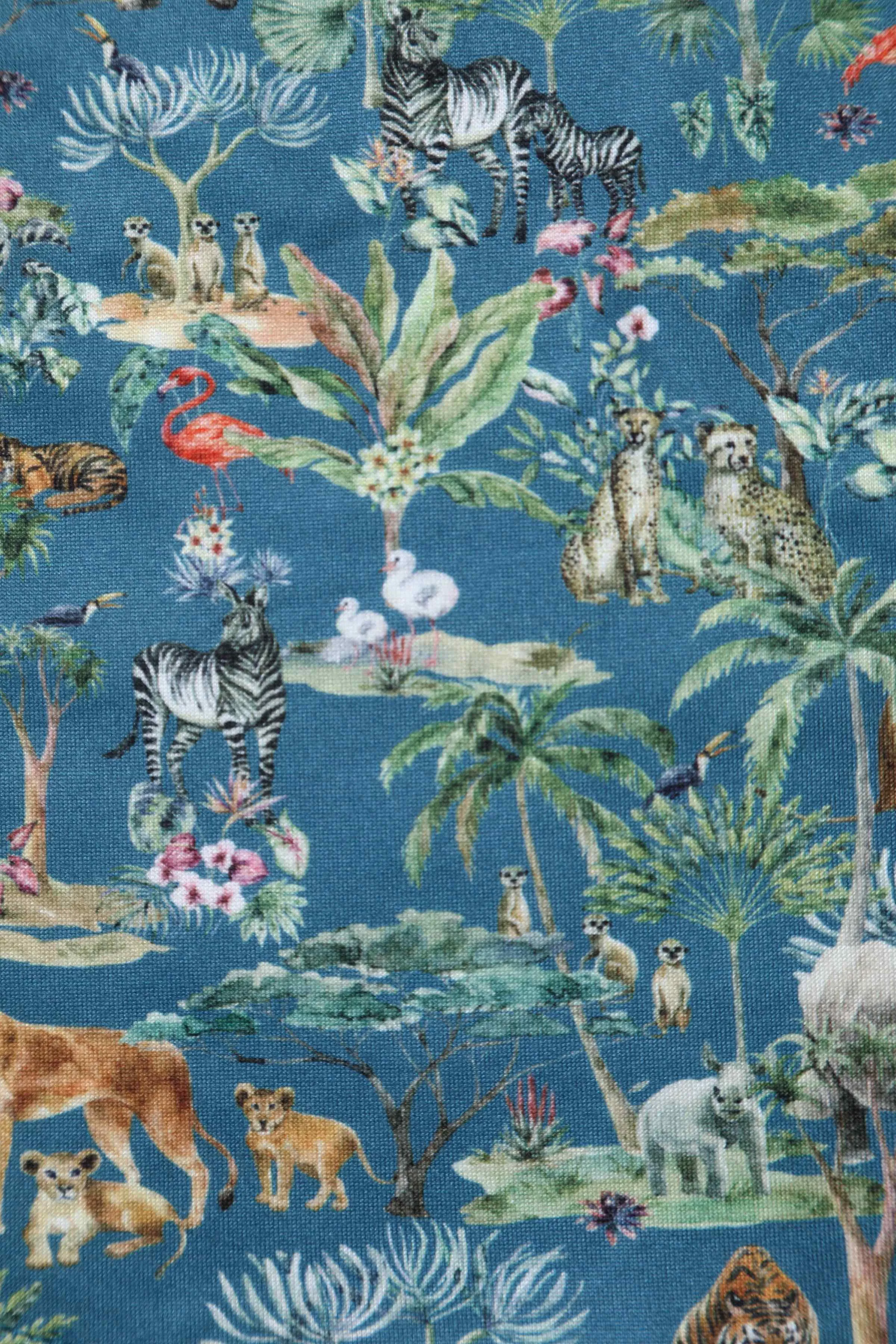 Billie Safari Animal Blue Long Sleeved Dress