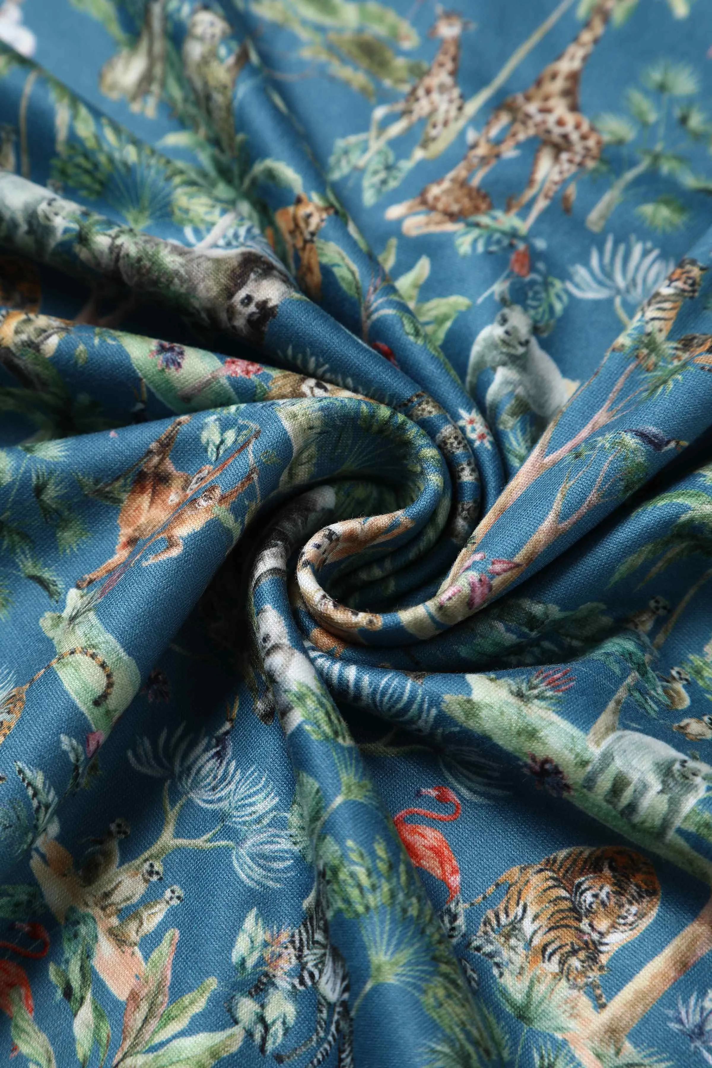 Billie Safari Animal Blue Long Sleeved Dress