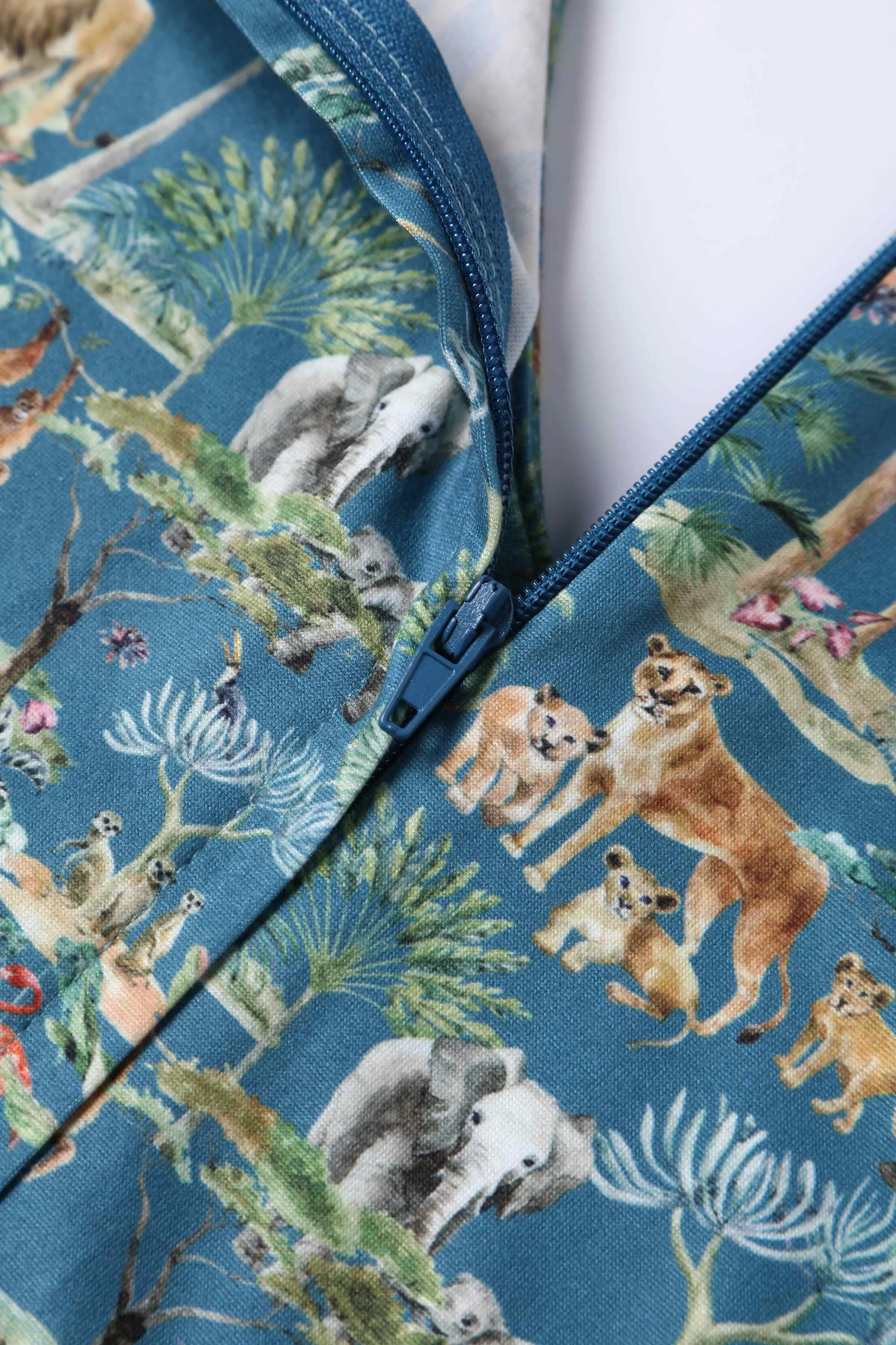 Billie Safari Animal Blue Long Sleeved Dress