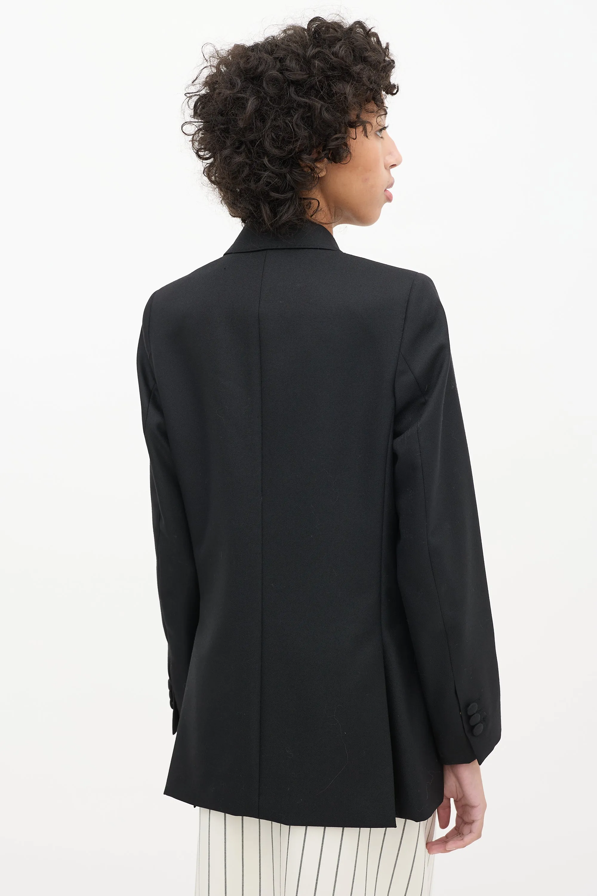 Black Wool Maggie Double Breasted Blazer