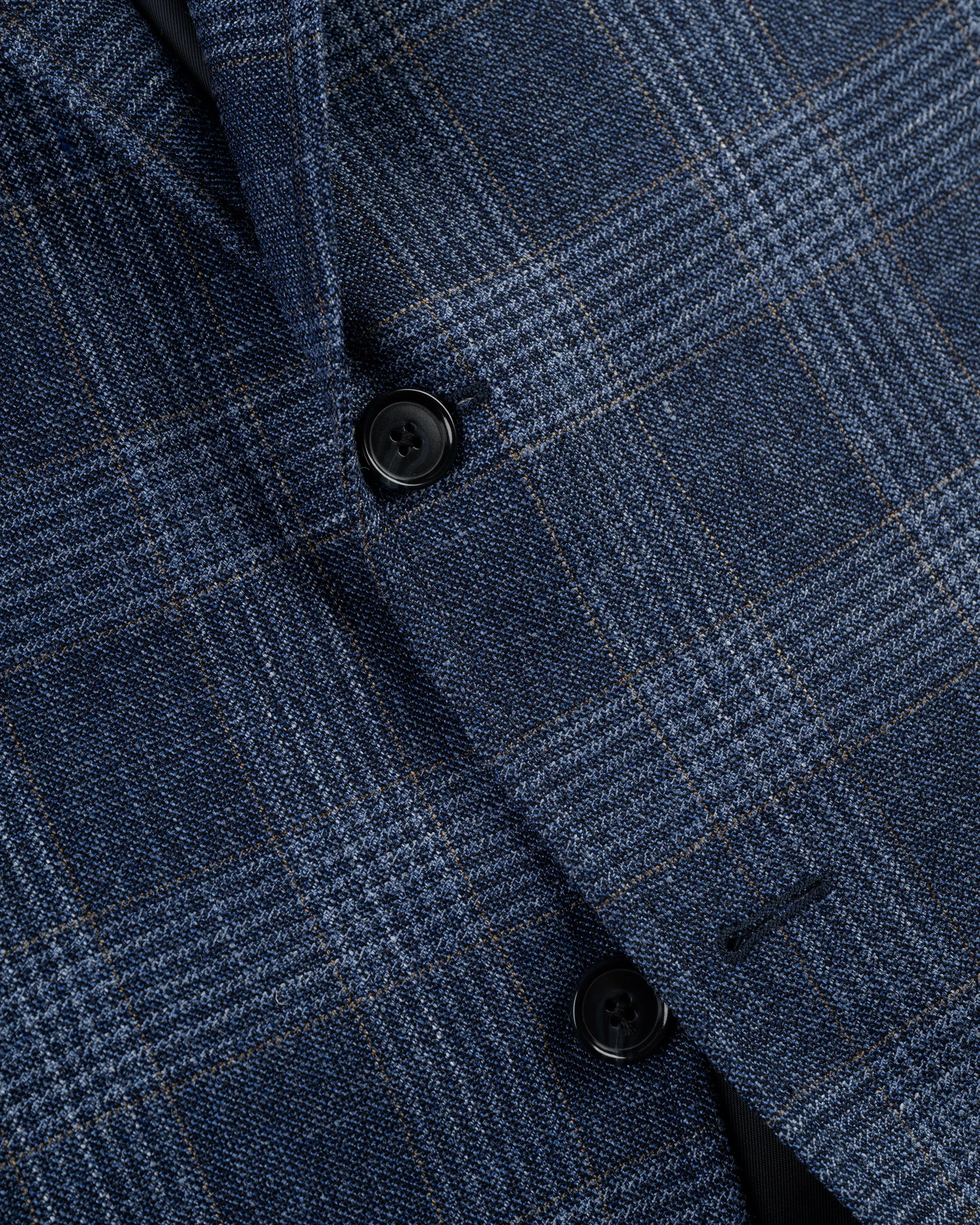 BLUE/COPPER PLAID WOO/LINEN SPORT COAT