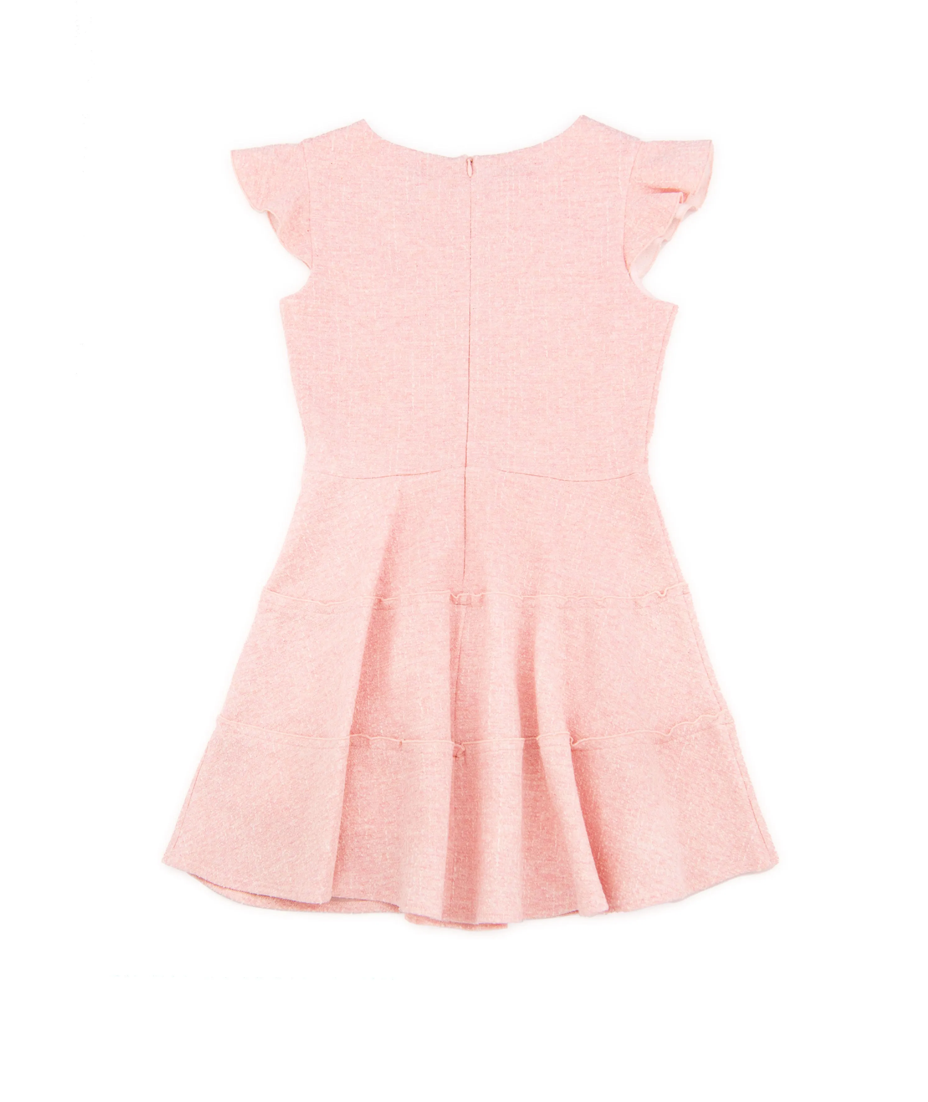 By Debra Girls Sara Pink Boucle 3 Tier Dress
