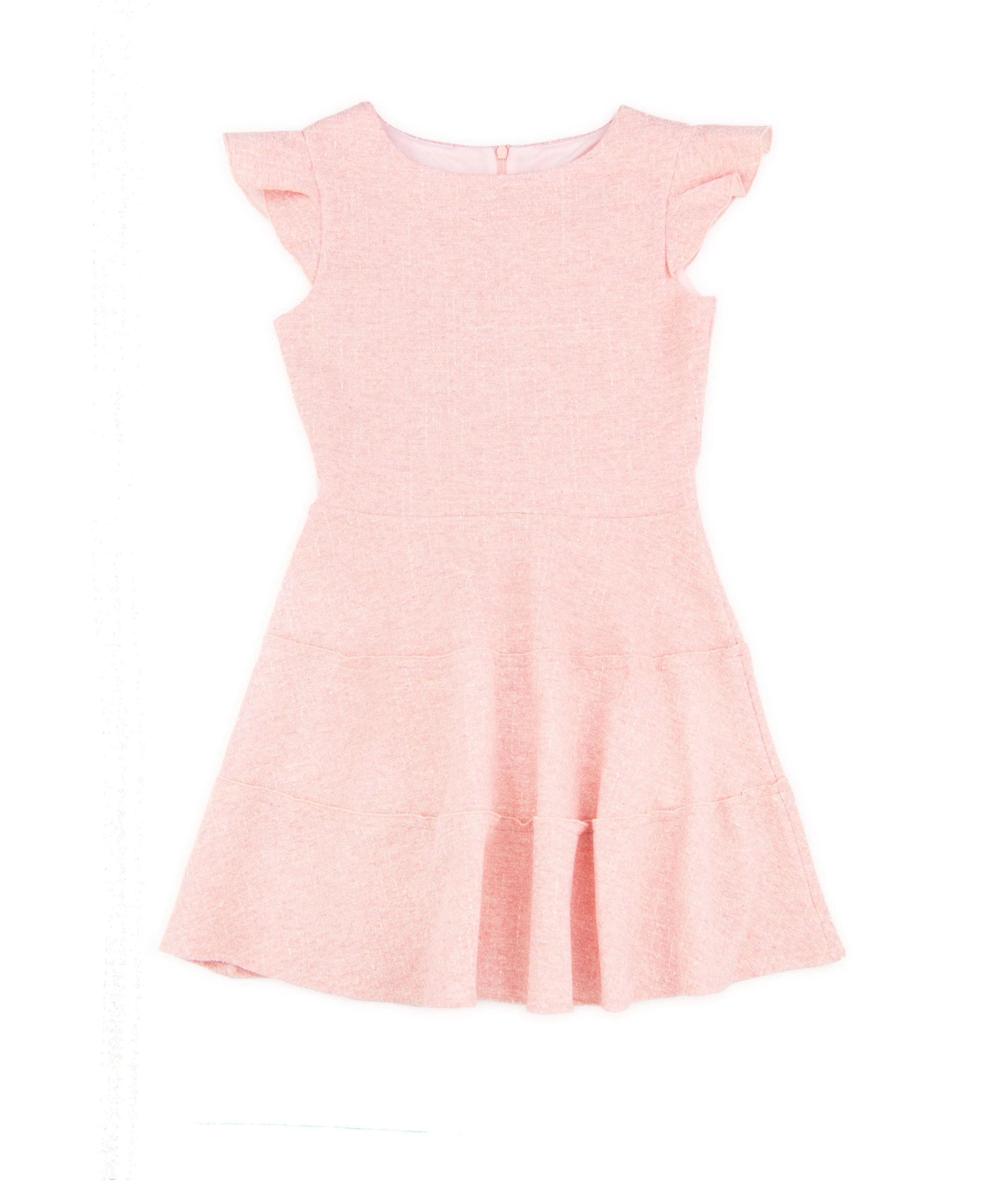 By Debra Girls Sara Pink Boucle 3 Tier Dress