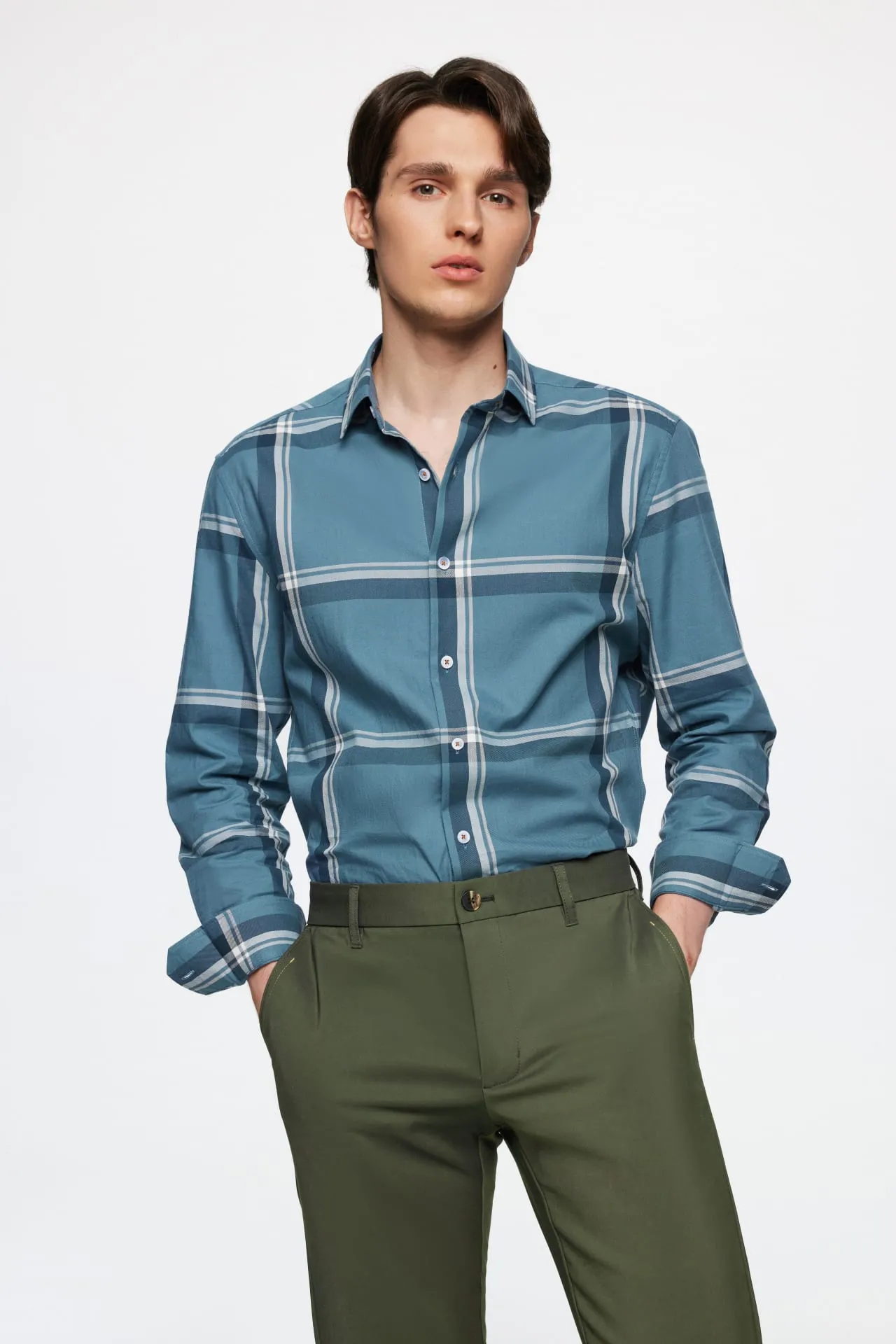 Check Cotton Check Casual Shirt
