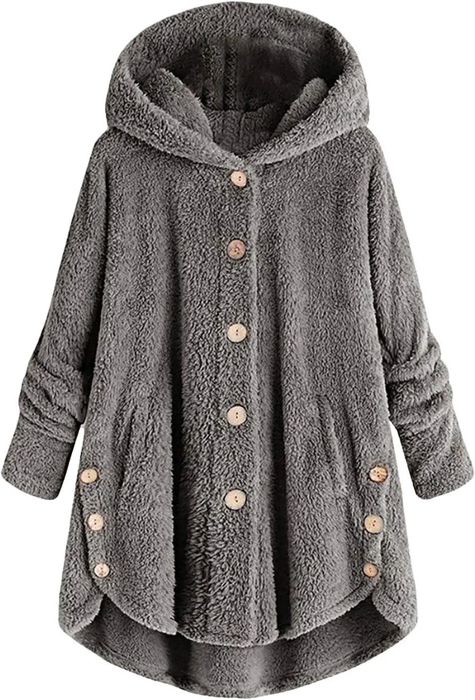 ChicCrate Womens Fleece Jackets Winter Coats 2025 Sherpa Lined Hoodies Oversized Button Down Hooded Cardigans Warm Clothes