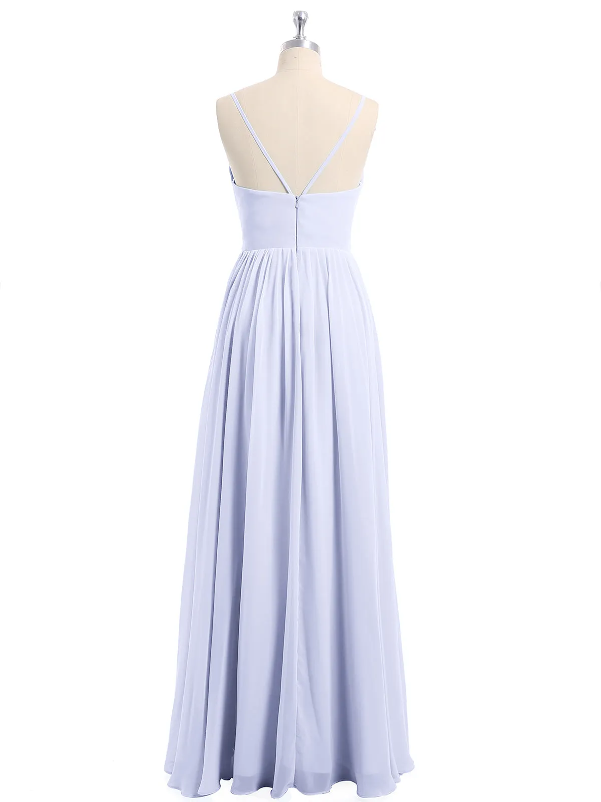 Chiffon Bridesmaid Dresses with Spaghetti Straps-Lavender Plus Size