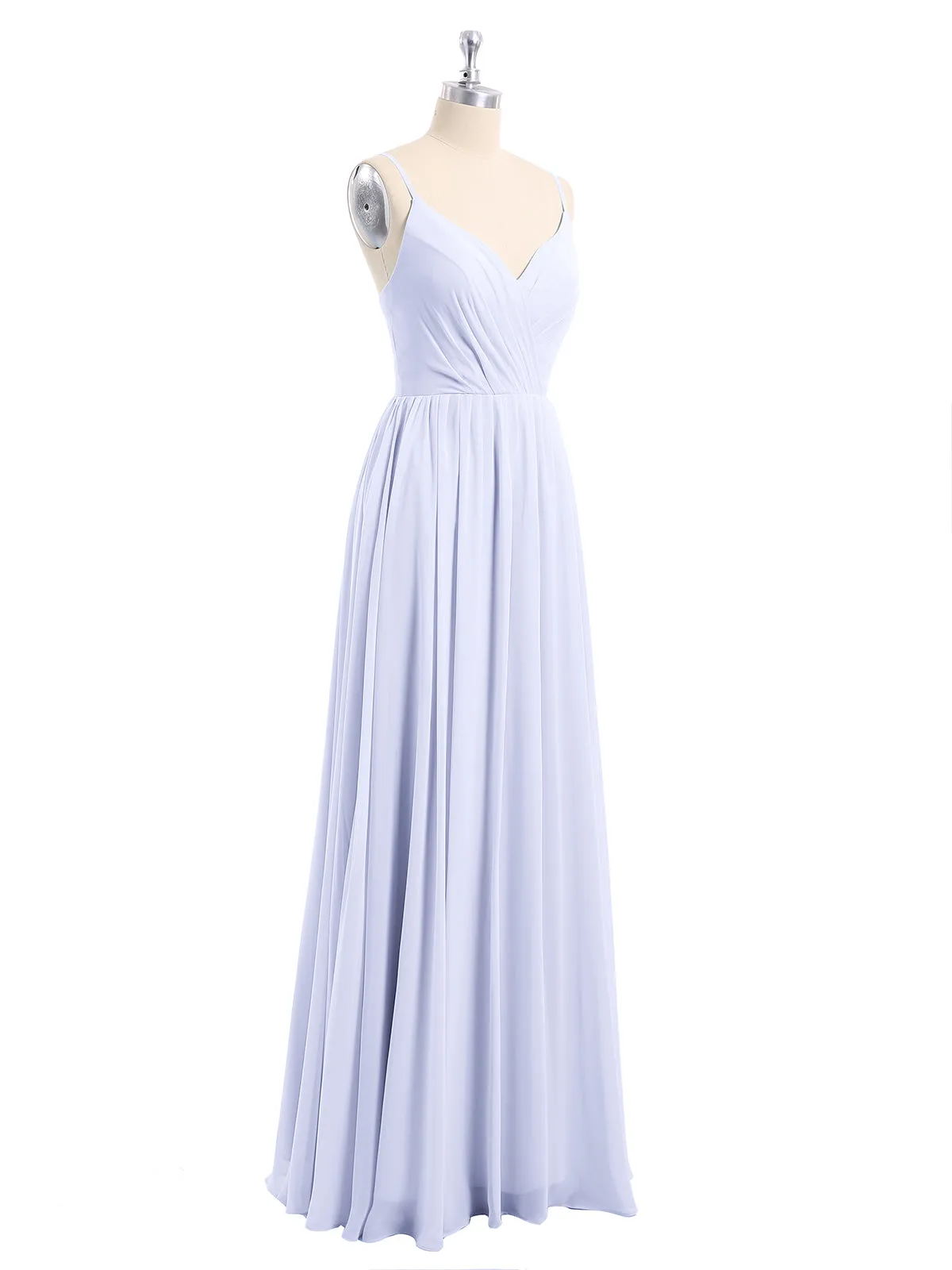 Chiffon Bridesmaid Dresses with Spaghetti Straps-Lavender Plus Size