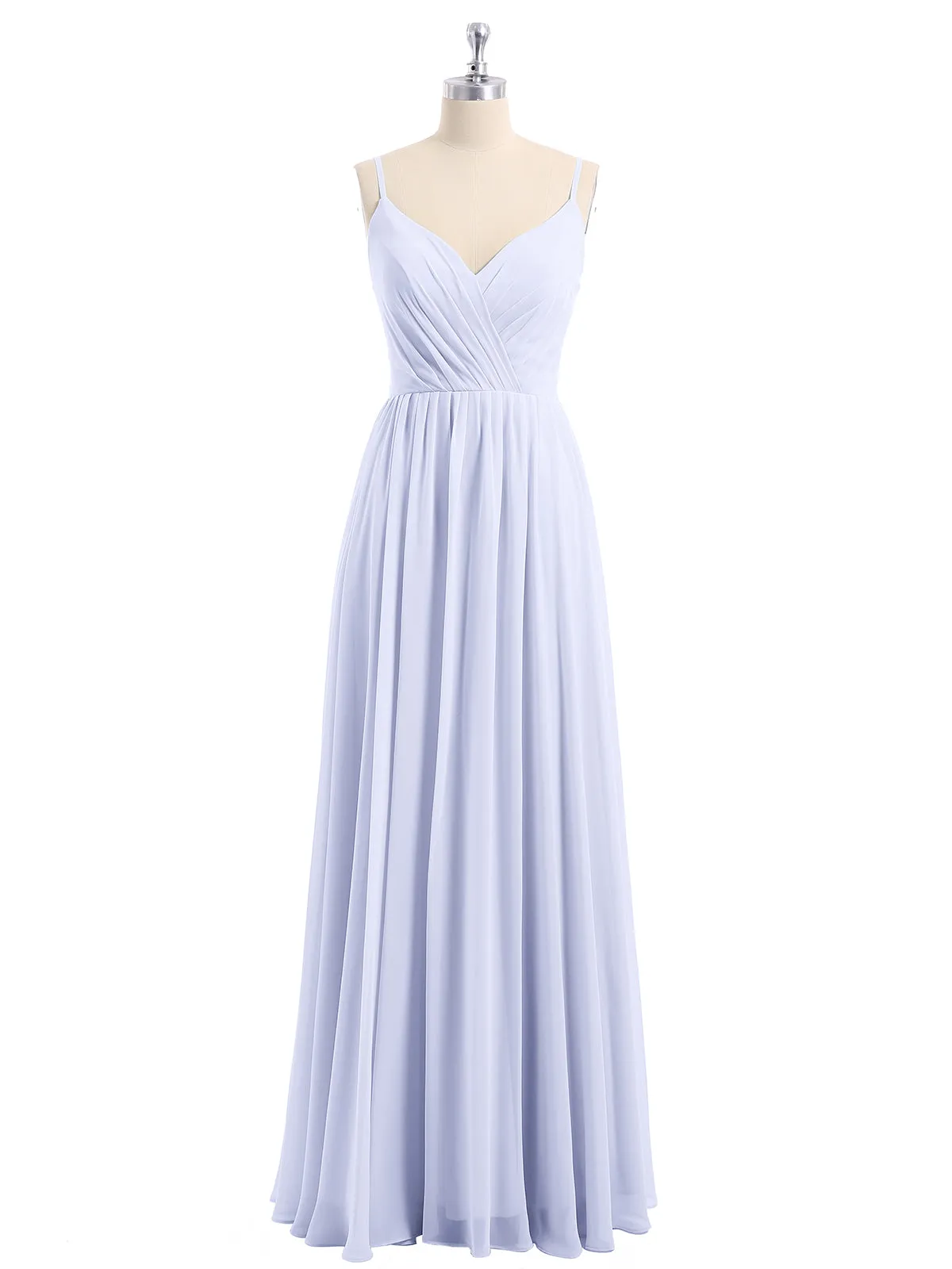 Chiffon Bridesmaid Dresses with Spaghetti Straps-Lavender Plus Size