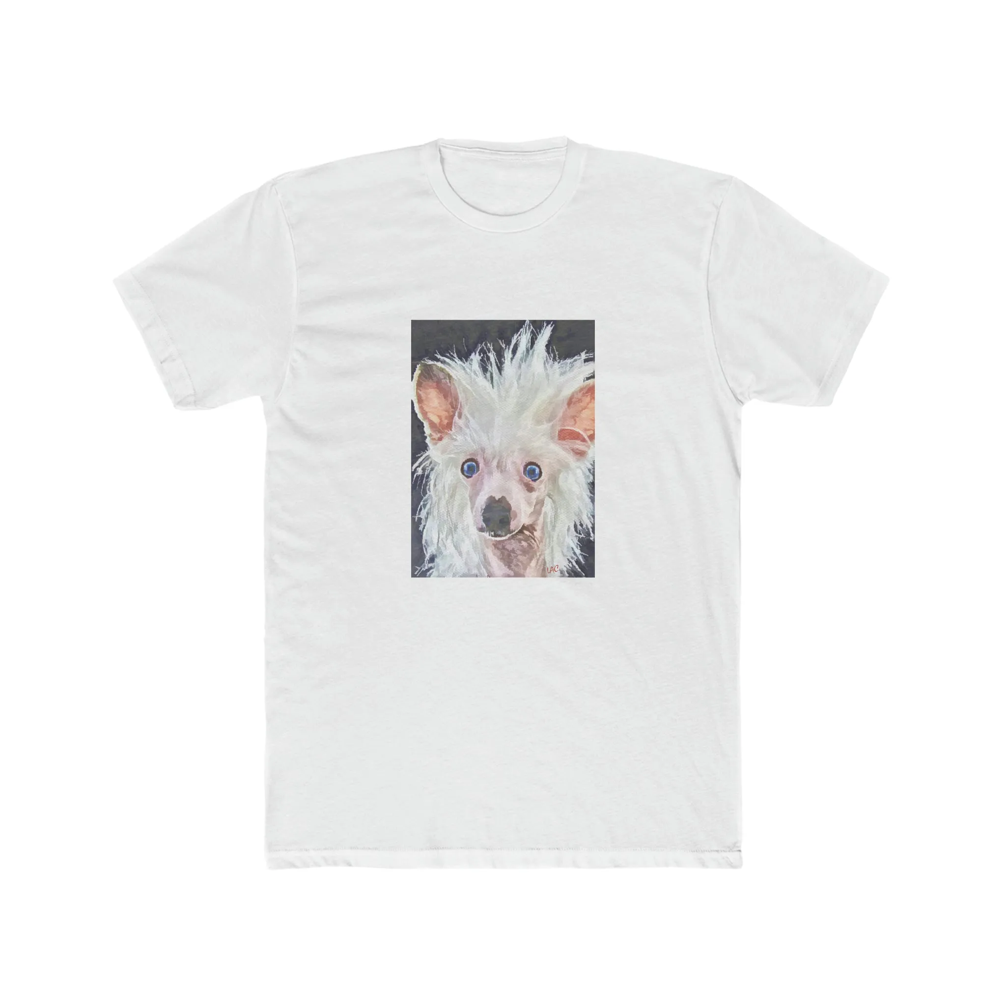 Chinese Crested Men's Fitted Cotton Crew Tee  -
