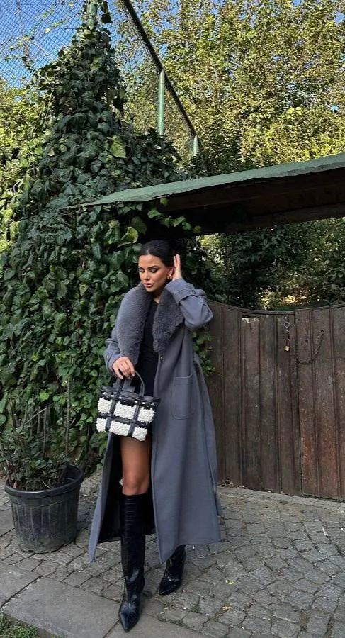 Cora Fur Collar Trench Coat