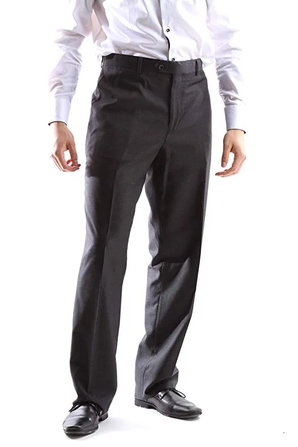 Creativo Men's Single Breasted 2 Button 3pc Vested Suit Slim Fit in Charcoal, Style  CT601