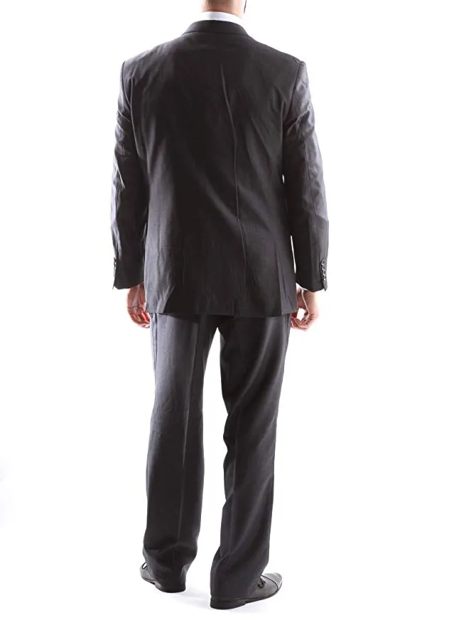 Creativo Men's Single Breasted 2 Button 3pc Vested Suit Slim Fit in Charcoal, Style  CT601