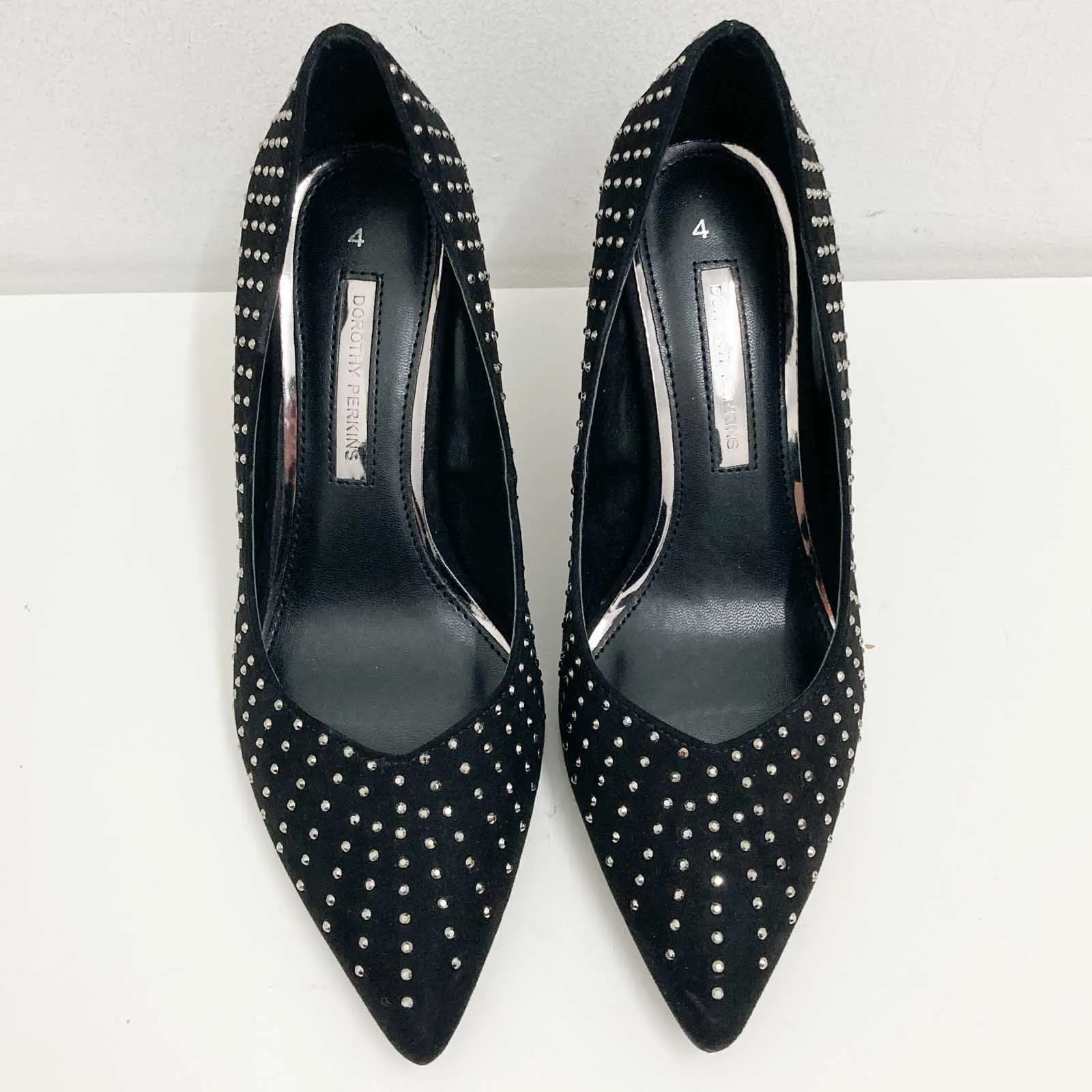 Dorothy Perkins Shoes Size 4 Black Studded Pointed Toe Heels