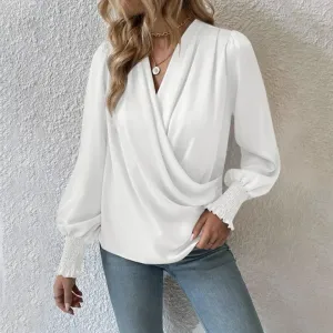 Elara | Elegant Women's Crossover Blouse Pullover - Stylish Top for Any Occasion