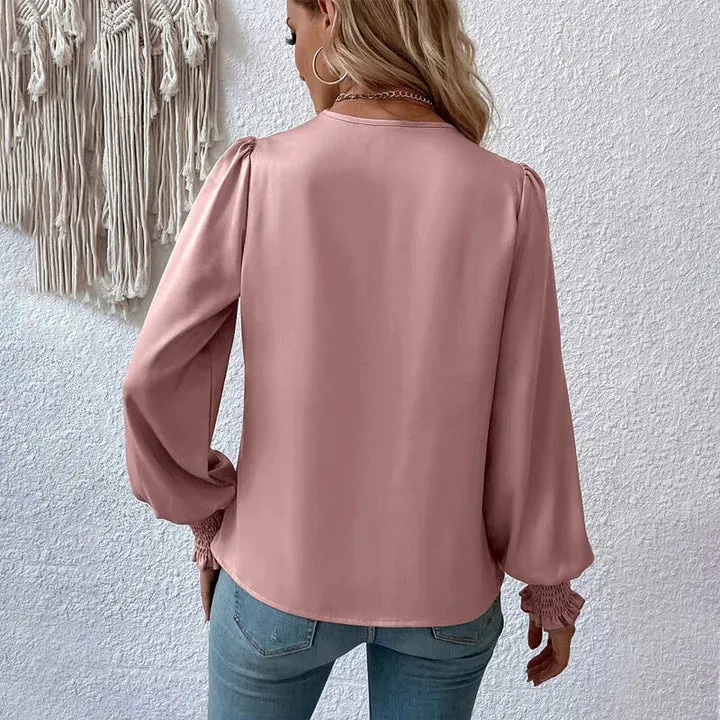Elara | Elegant Women's Crossover Blouse Pullover - Stylish Top for Any Occasion