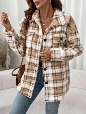 Elegant omkeerbaar jack voor dames - fleece, dubbele zakken, warm