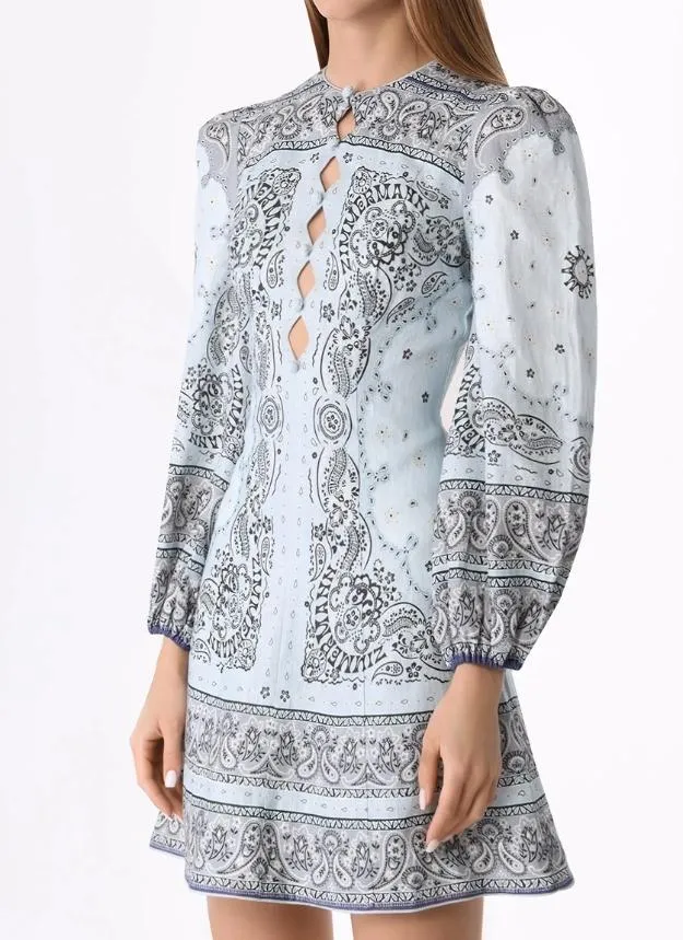 Elegant Printed Short Dress