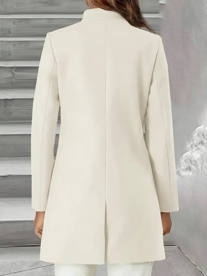 Elegante jas van imitatiebont - lang, warm & met knoopdetails