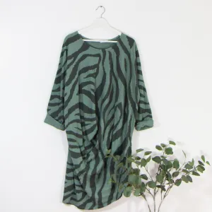 Flattering free size animal print dress