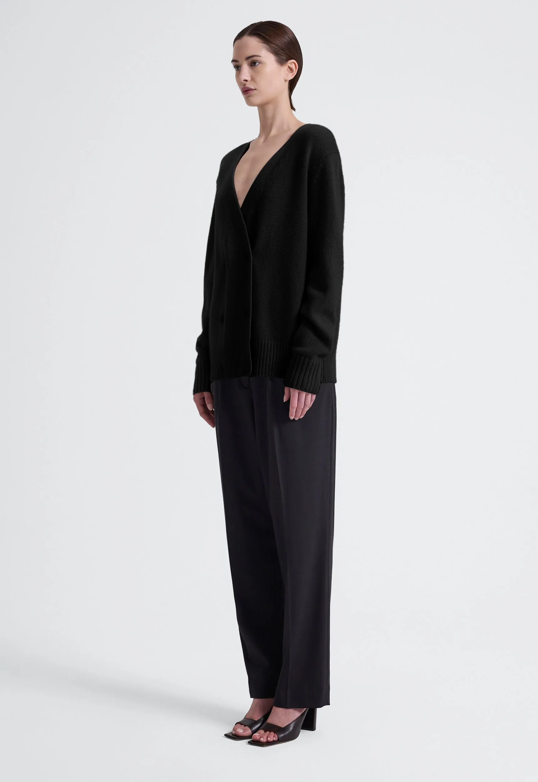 Freud Wool Cashmere Cardigan - Black