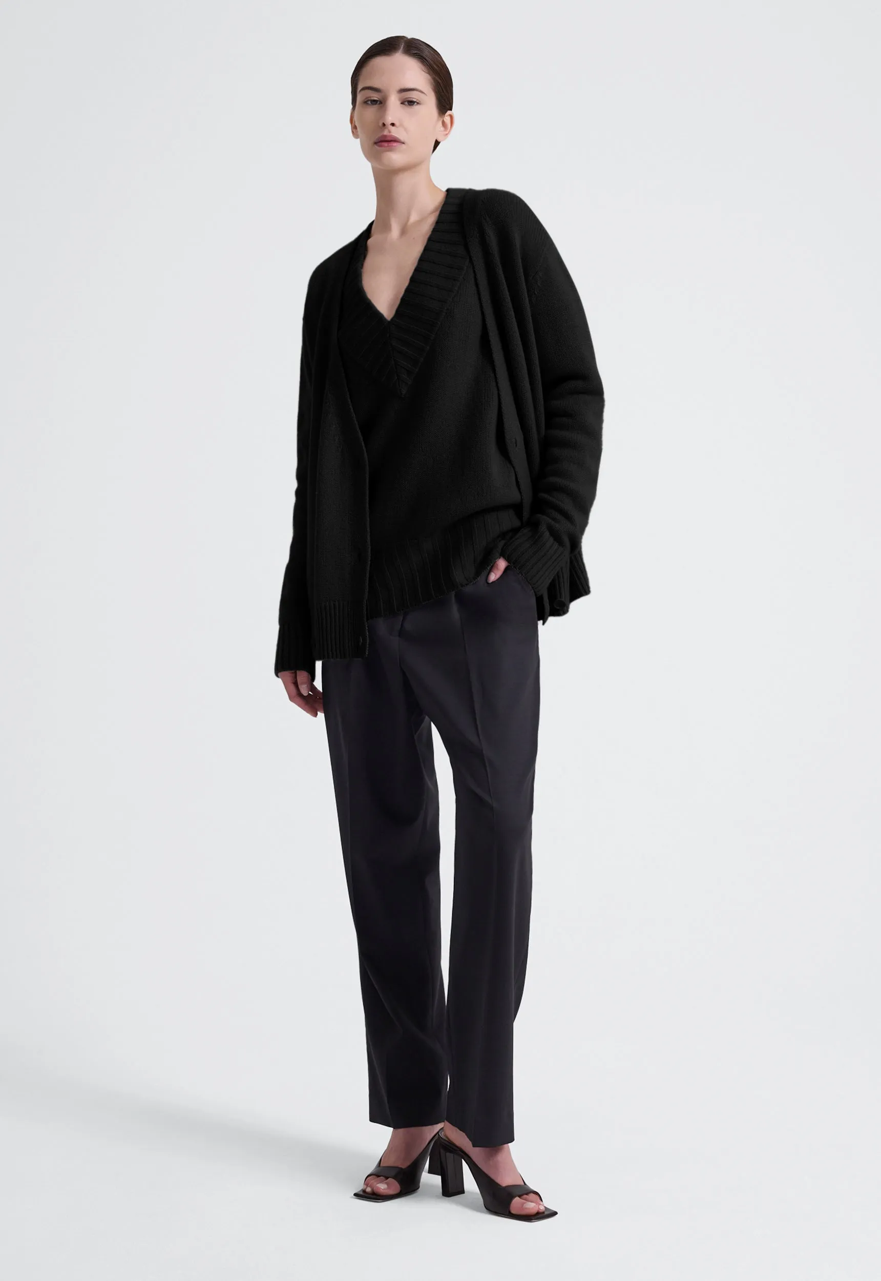 Freud Wool Cashmere Cardigan - Black