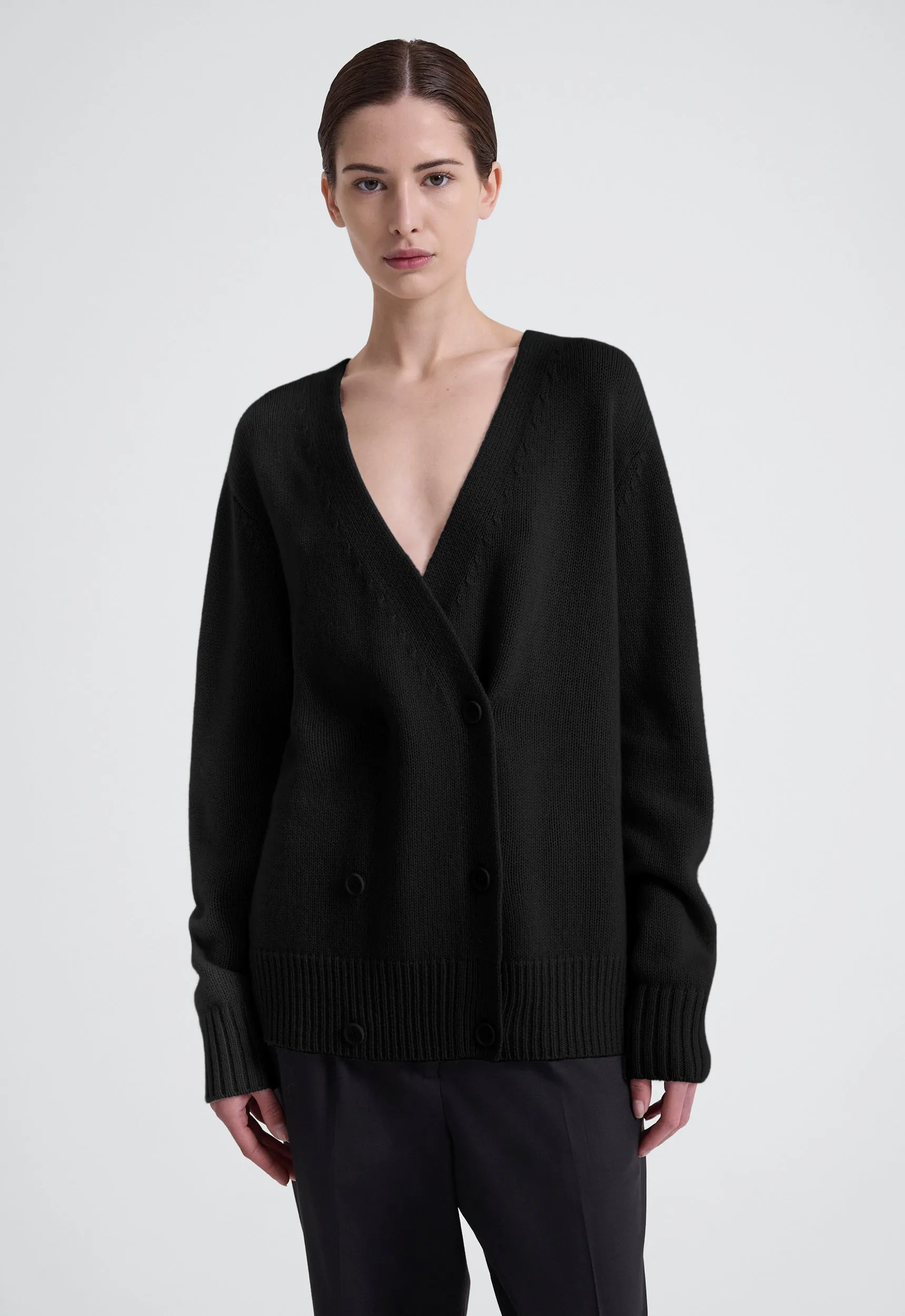 Freud Wool Cashmere Cardigan - Black