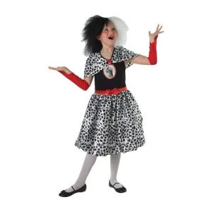 Girls Cruella De Ville Fancy Dress Costume