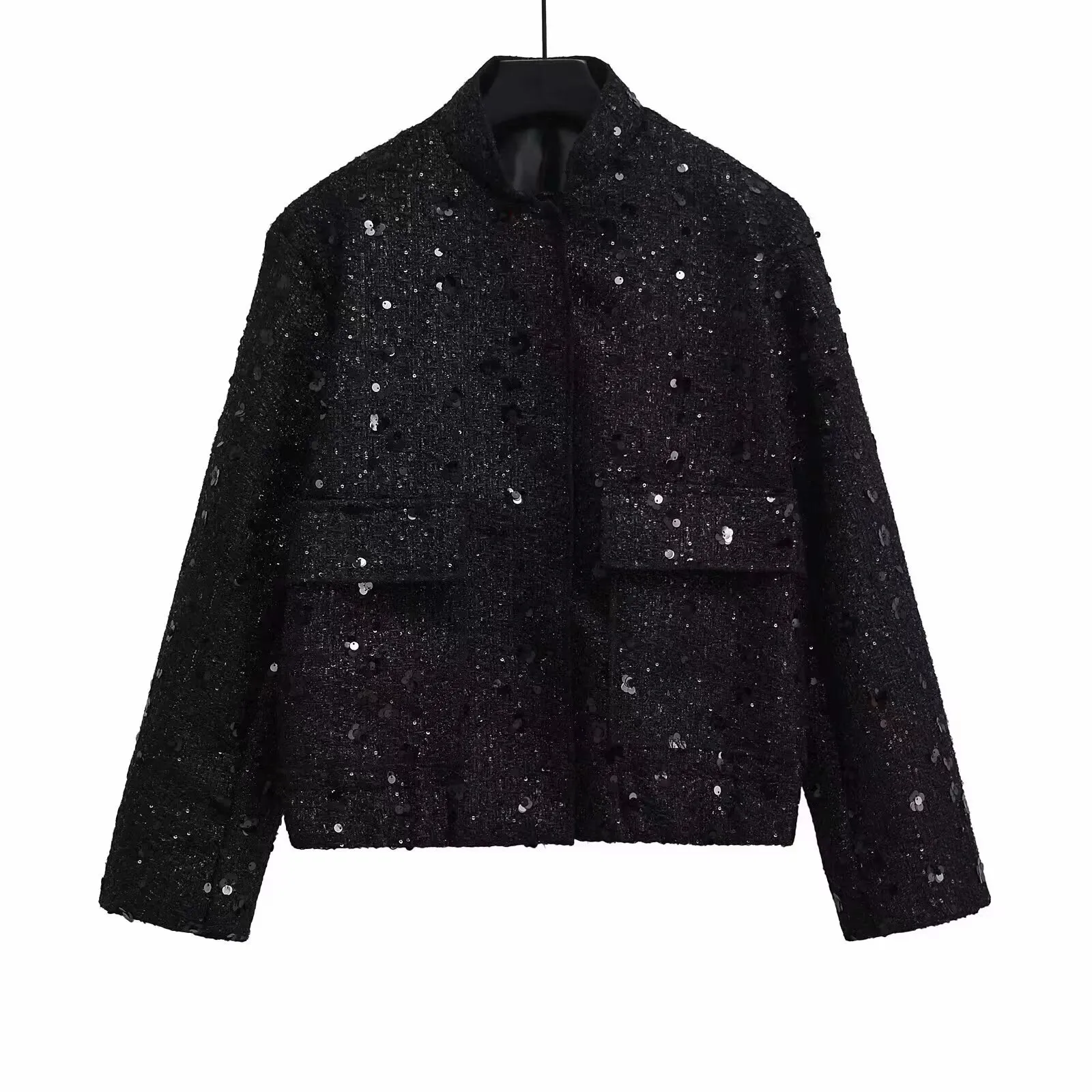 Gold Sequin Loose Fit Warm Jacket