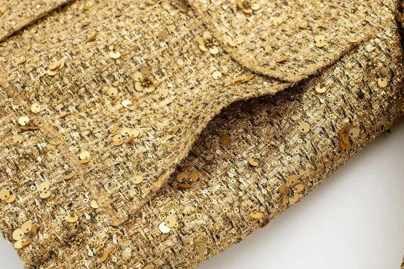 Gold Sequin Loose Fit Warm Jacket