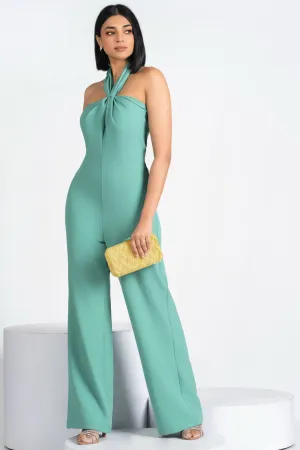 Green Halter Jumpsuit