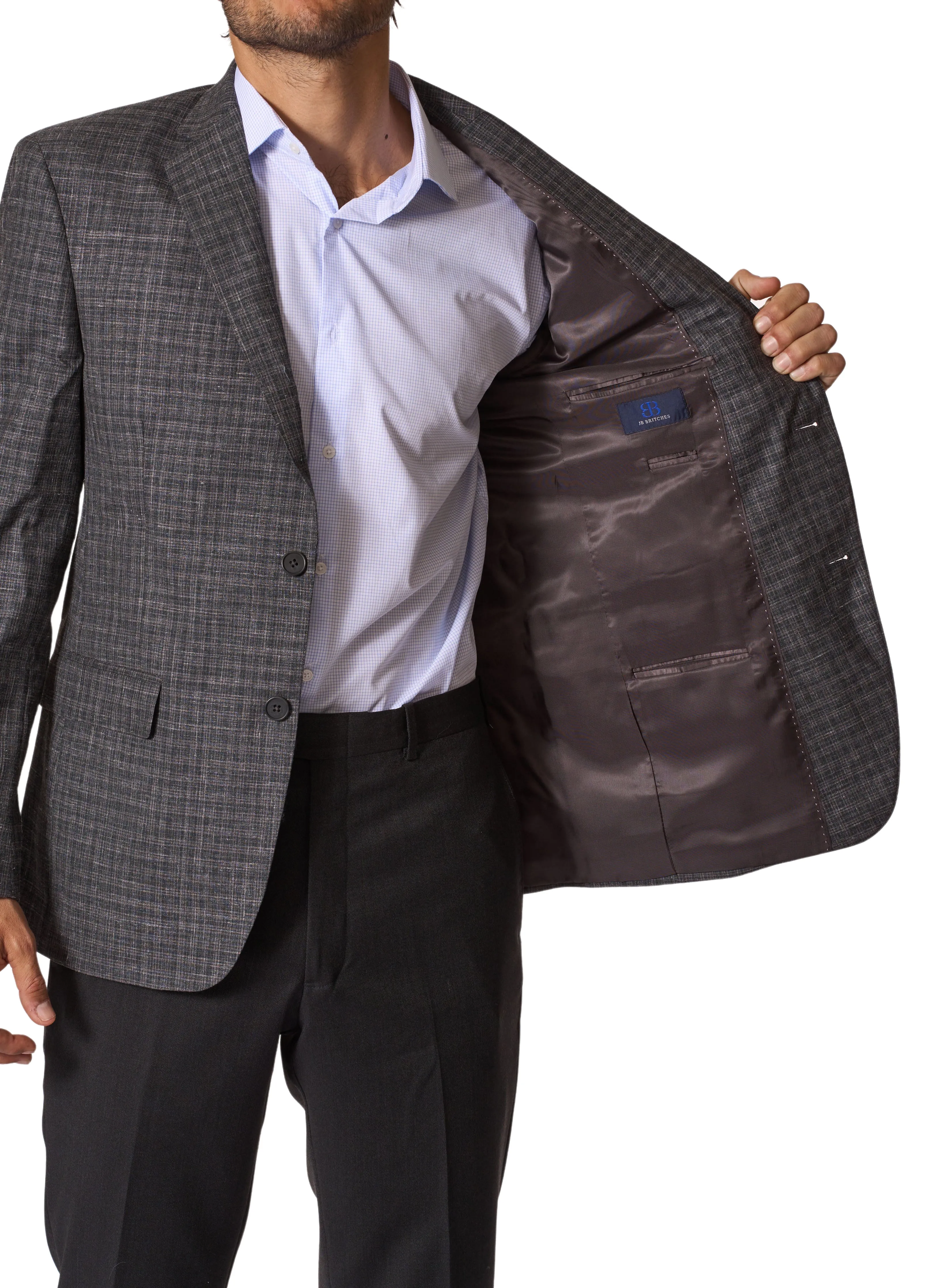 JB Britches Plaid Sport Coat - Charcoal