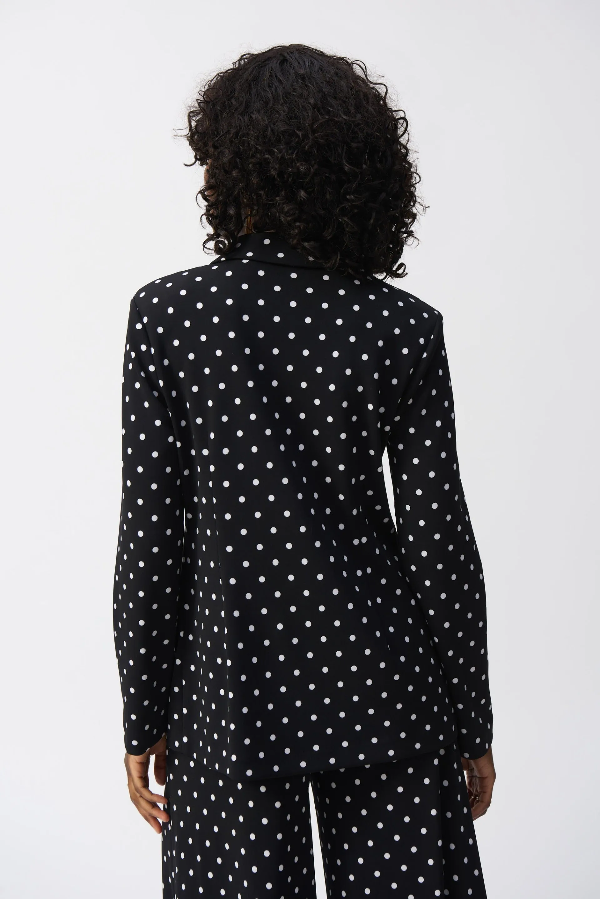Joseph Ribkoff Black/Vanilla Dot Print Boxy Blazer Style 251051
