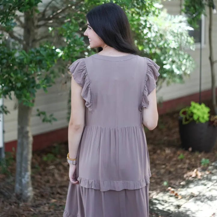 Katie Crush Pocketed Tier Dress In Curvy