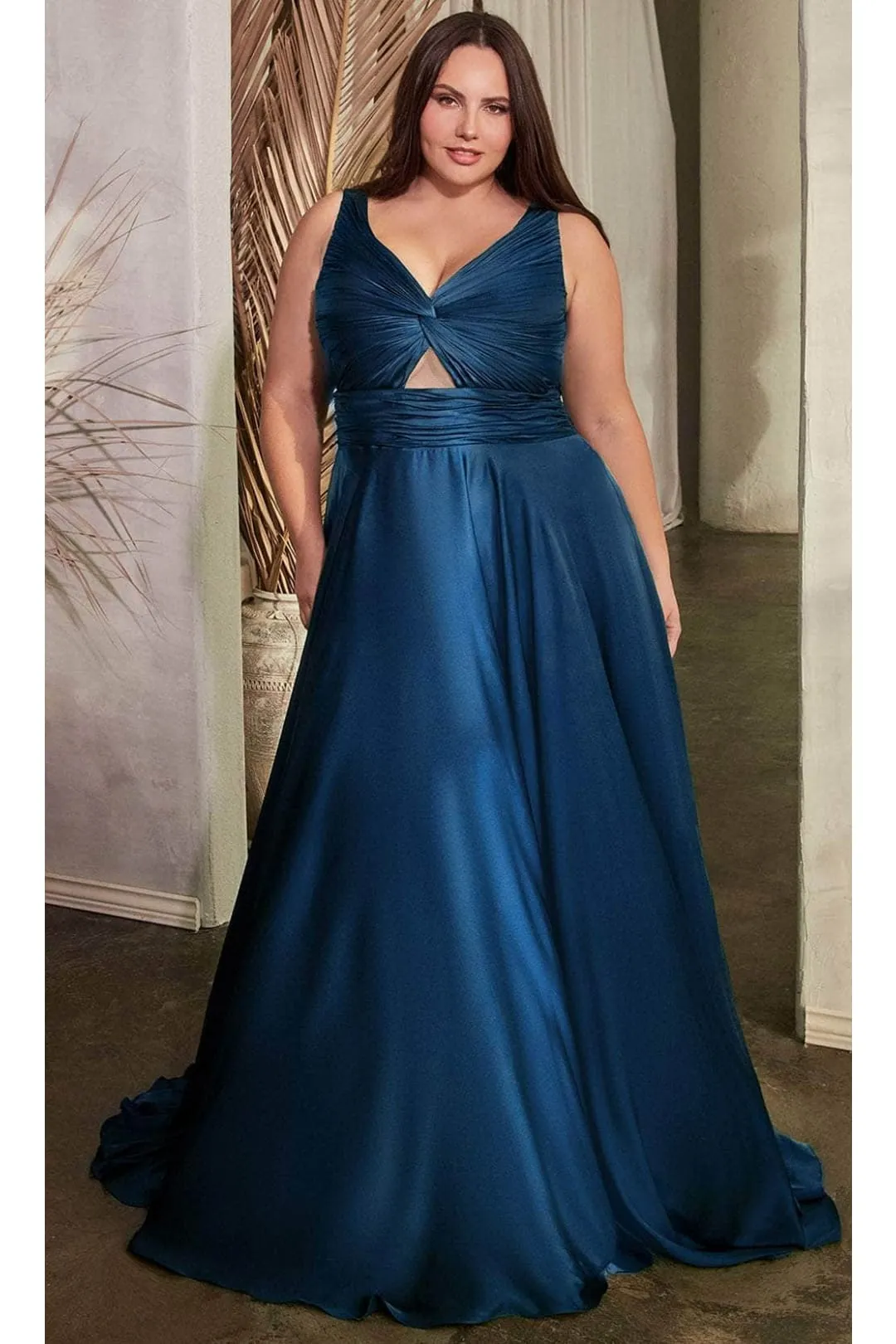 Ladivine Plus Size Prom Dress V-Neck Bridesmaids Evening Gown 7497C