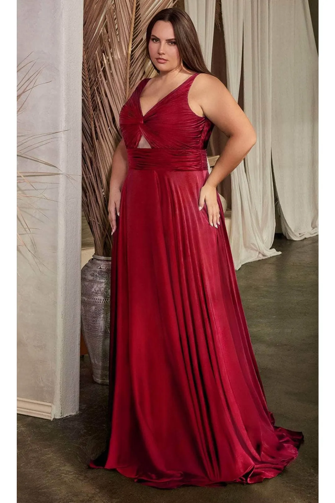 Ladivine Plus Size Prom Dress V-Neck Bridesmaids Evening Gown 7497C