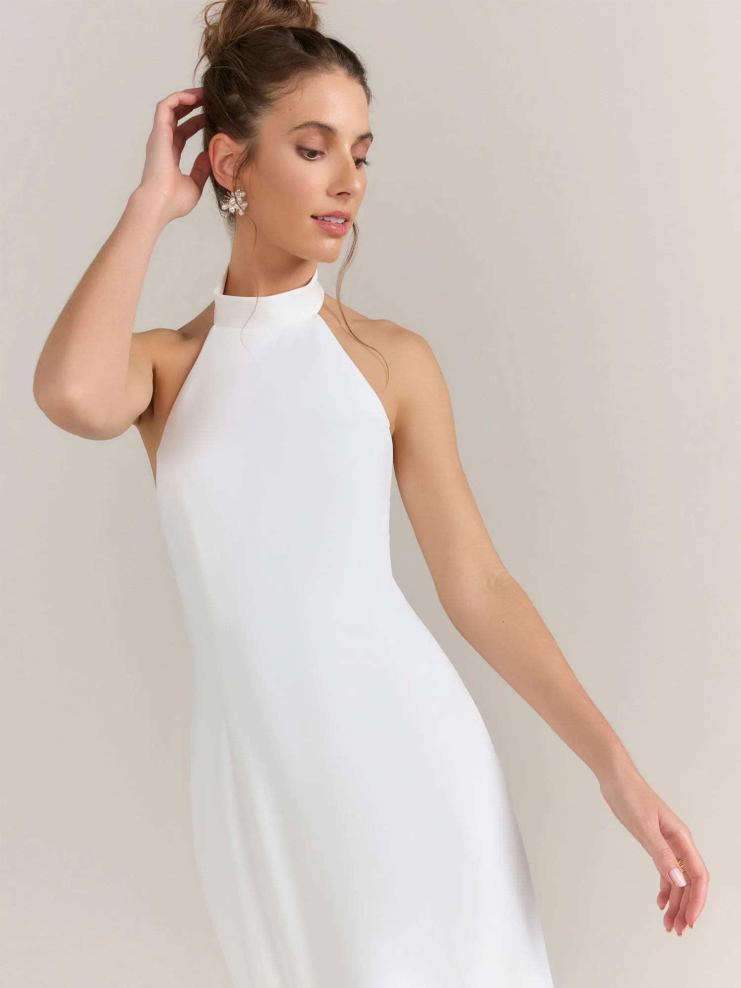Lena Halter Neck Scuba Bow Dress - Brands We Love