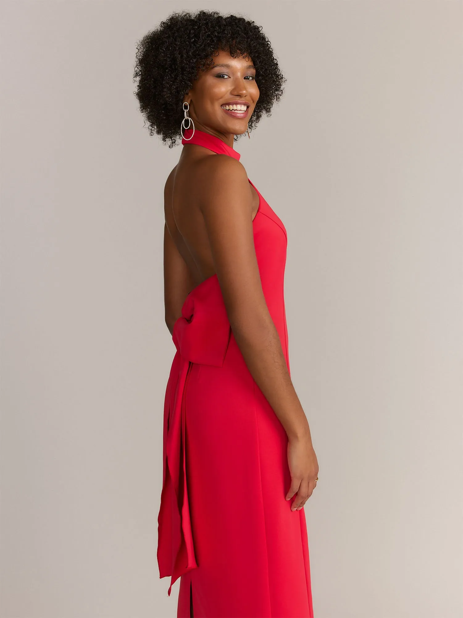 Lena Halter Neck Scuba Bow Dress - Brands We Love
