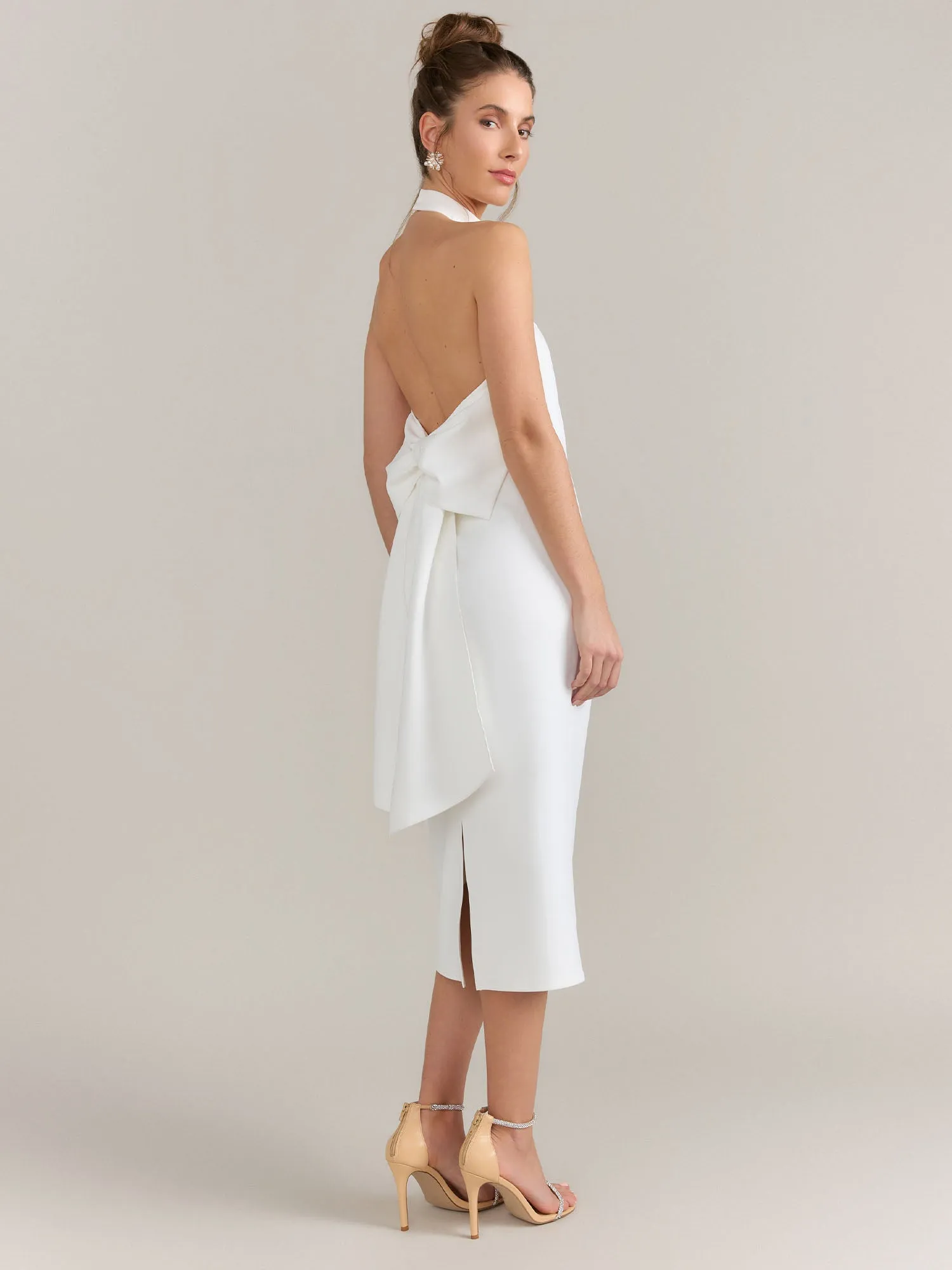 Lena Halter Neck Scuba Bow Dress - Brands We Love