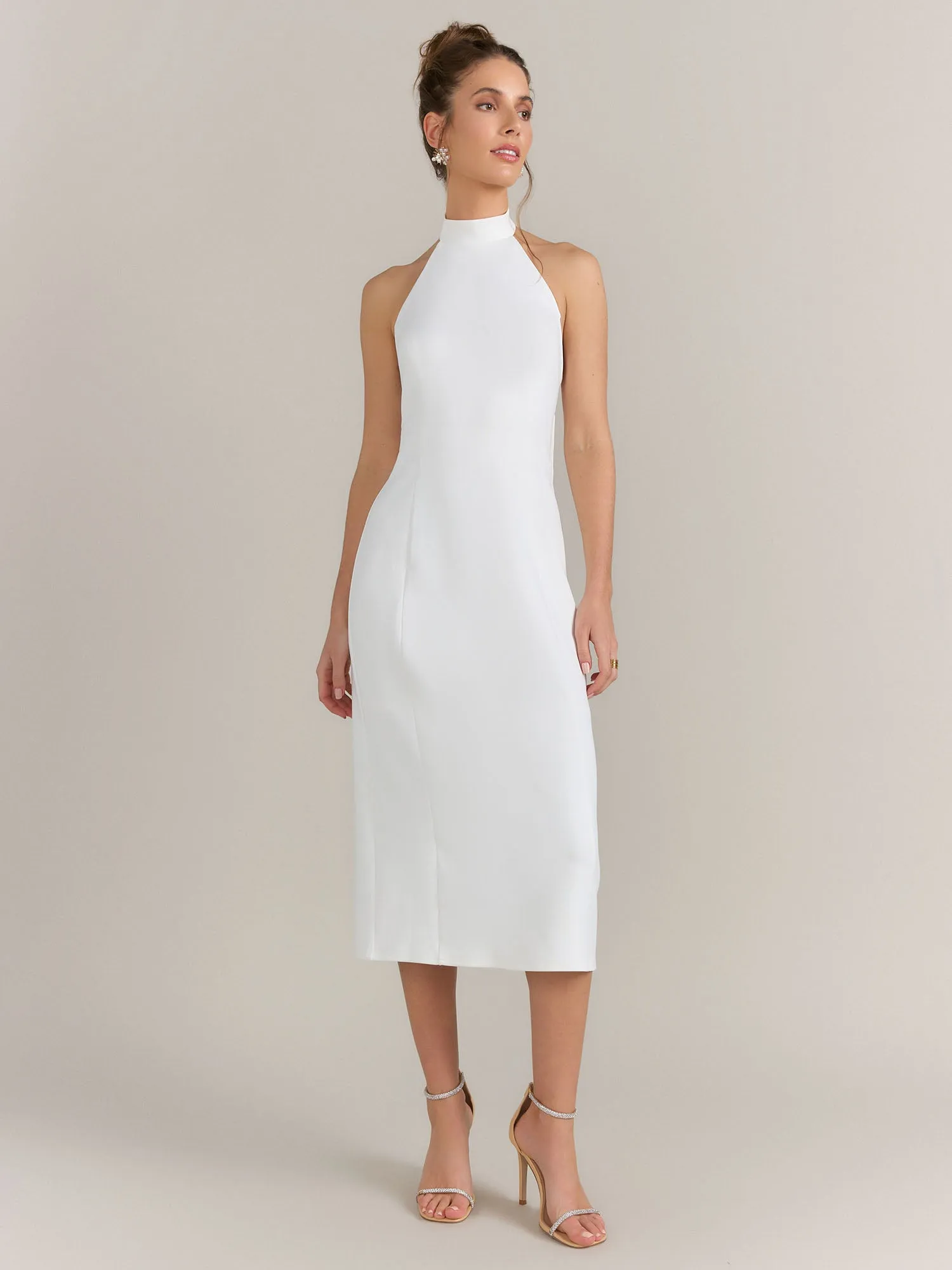 Lena Halter Neck Scuba Bow Dress - Brands We Love