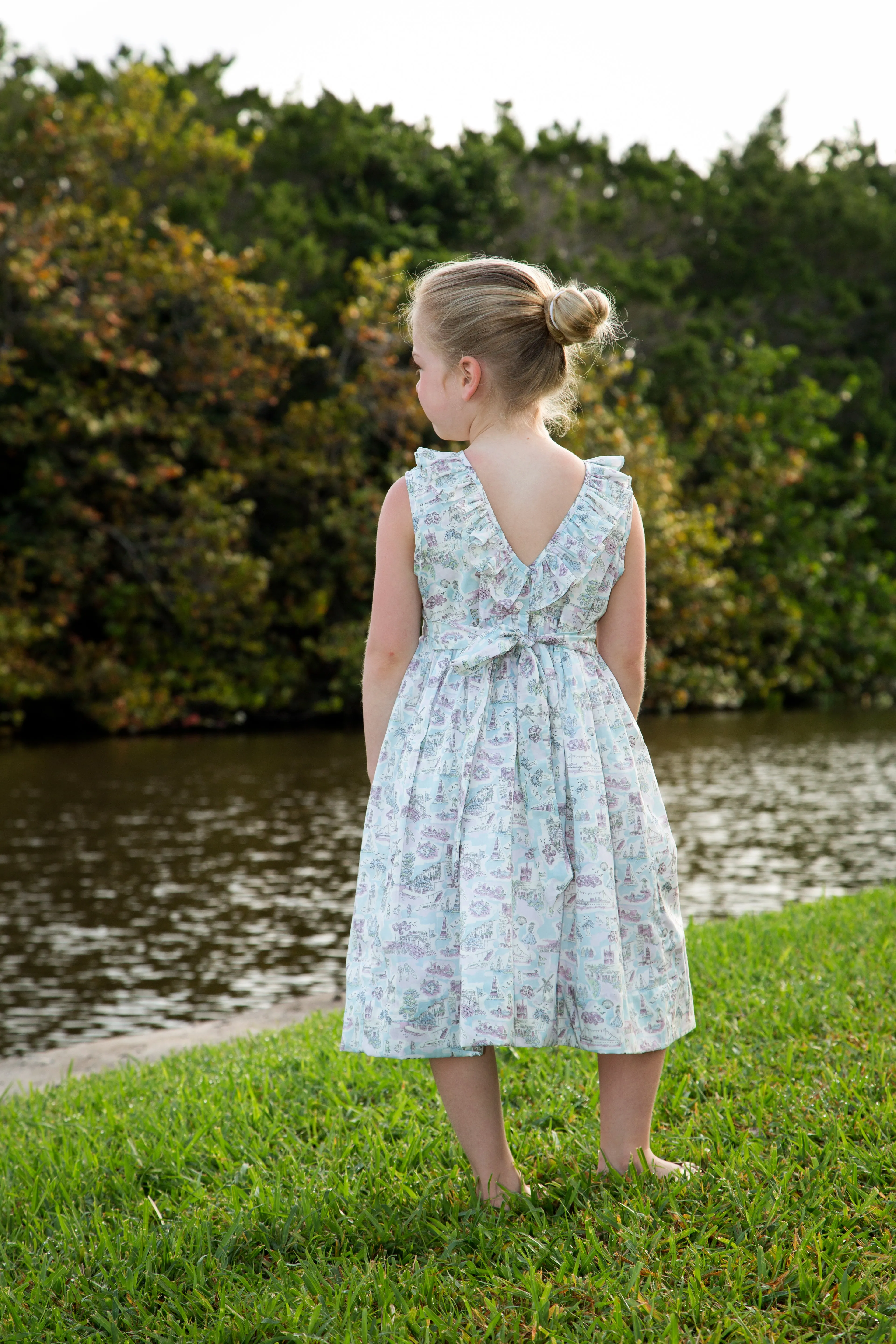 Liberty of London 'Summer Holiday' V-back Ruffle Dress