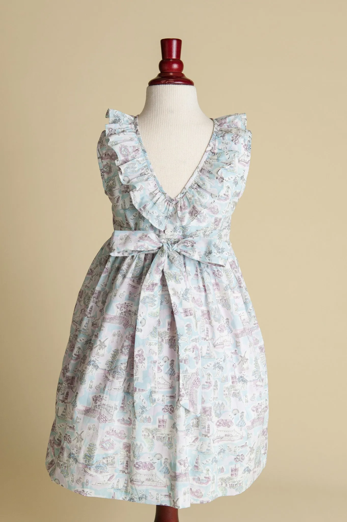 Liberty of London 'Summer Holiday' V-back Ruffle Dress