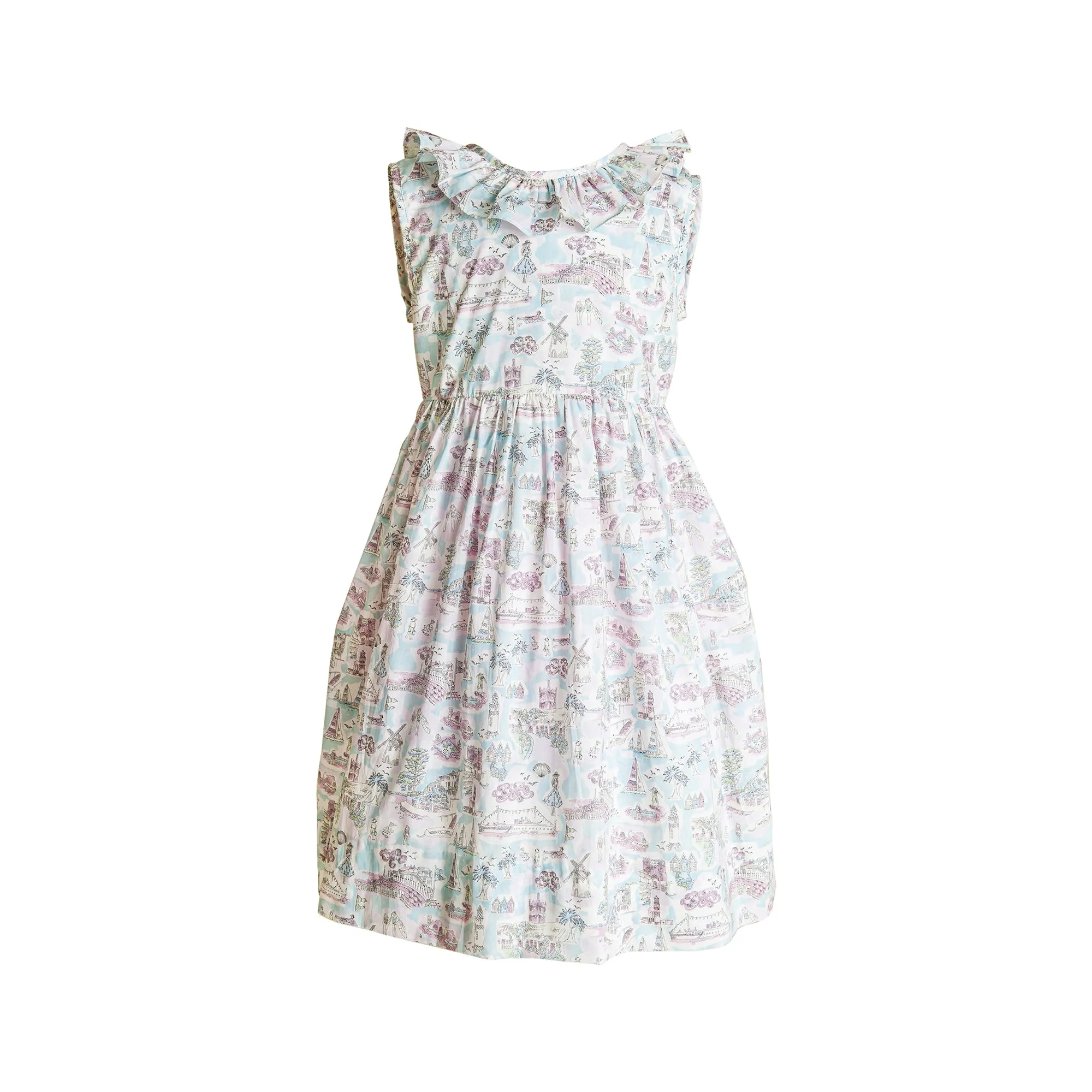 Liberty of London 'Summer Holiday' V-back Ruffle Dress